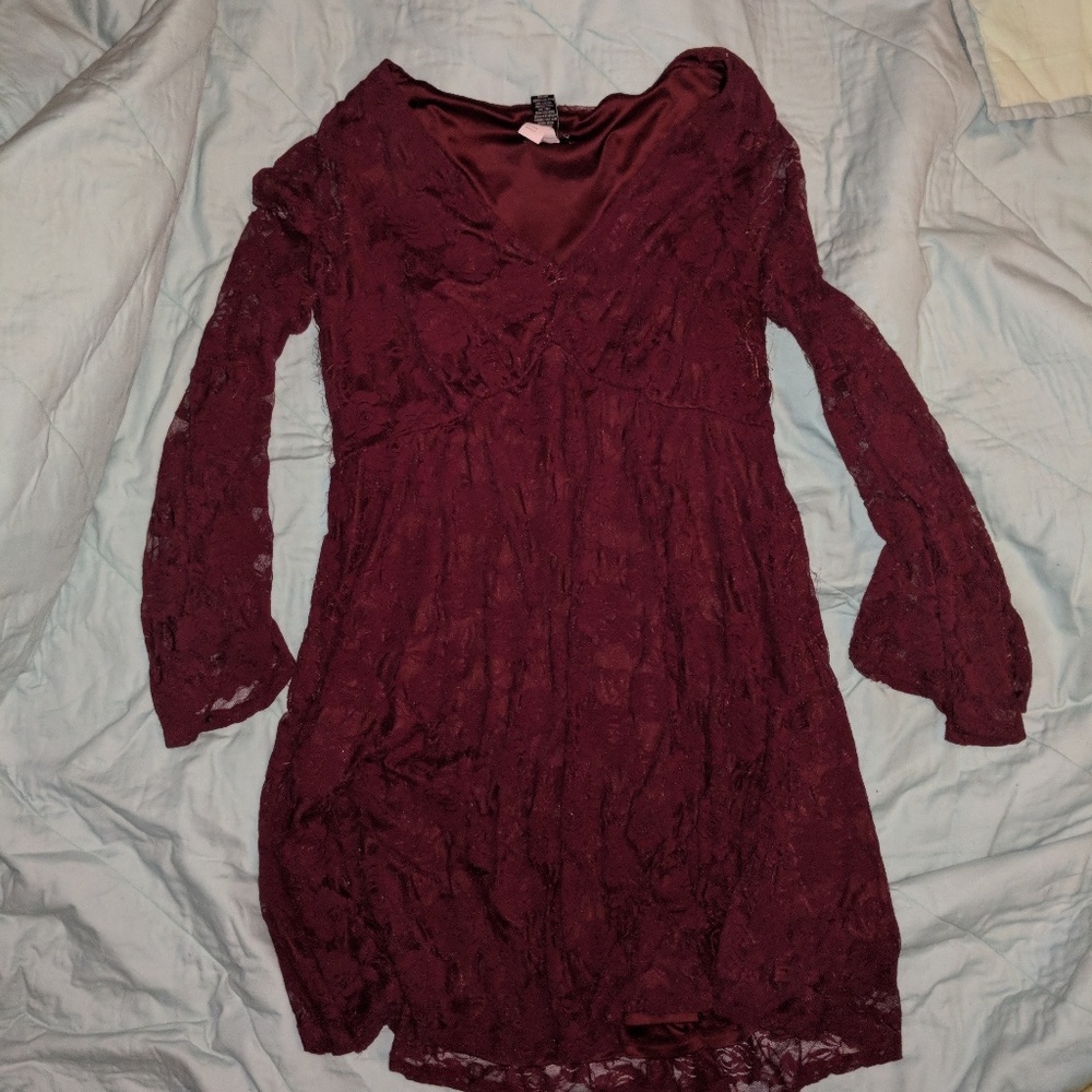 Burgundy Lace Dress